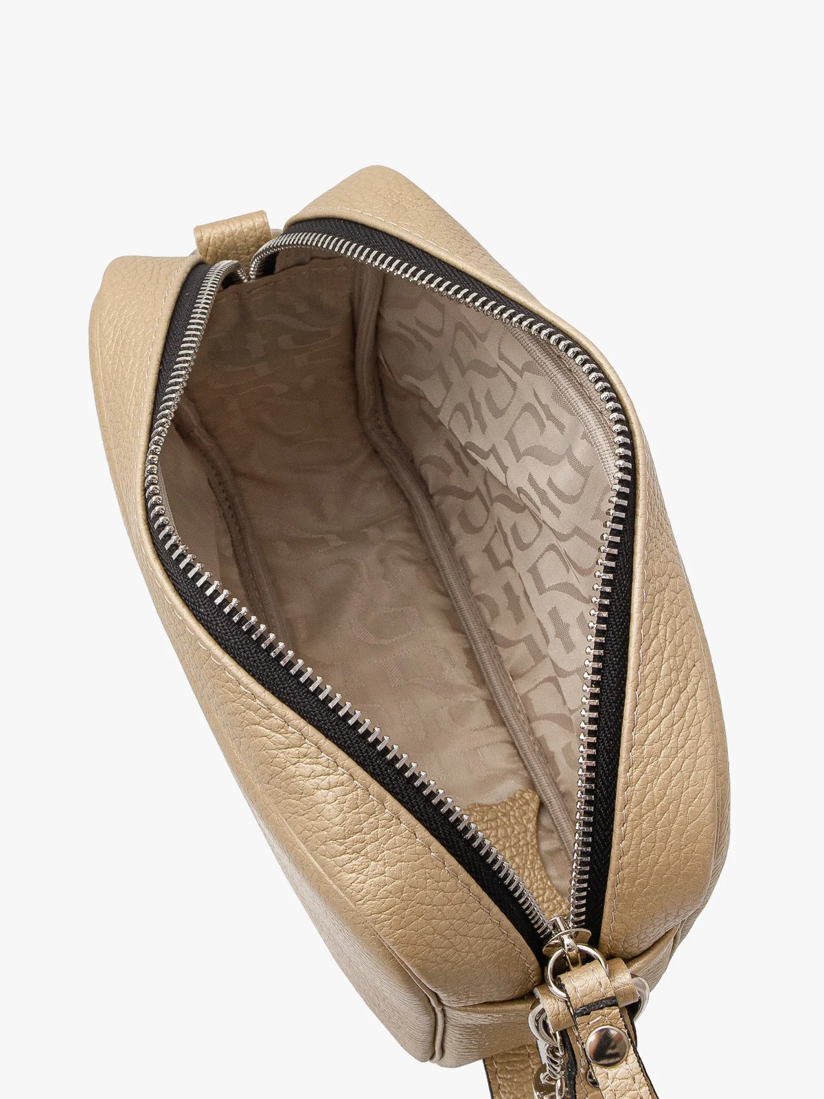 Złota torebka z ozdobnym frędzlem