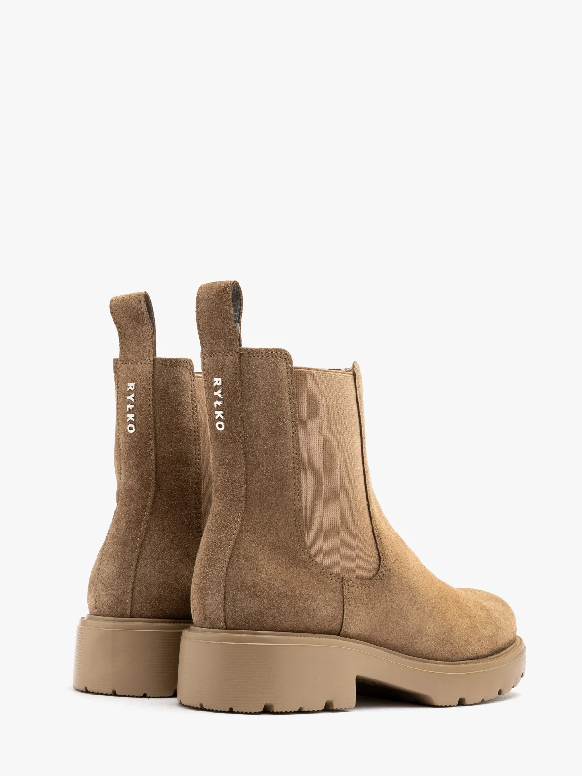 Beżowe sztyblety damskie na lekkiej podeszwie