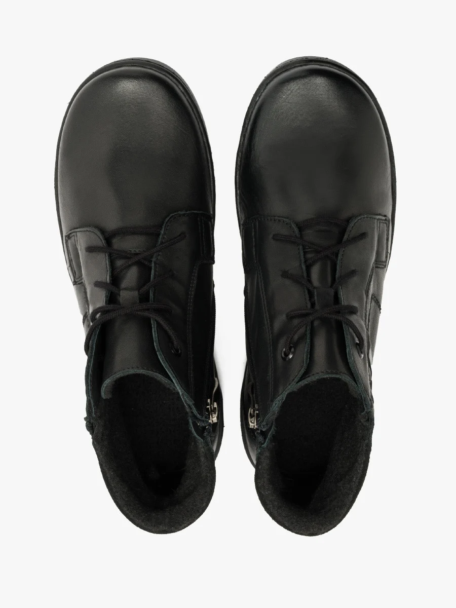 Czarne ocieplane trzewiki damskie