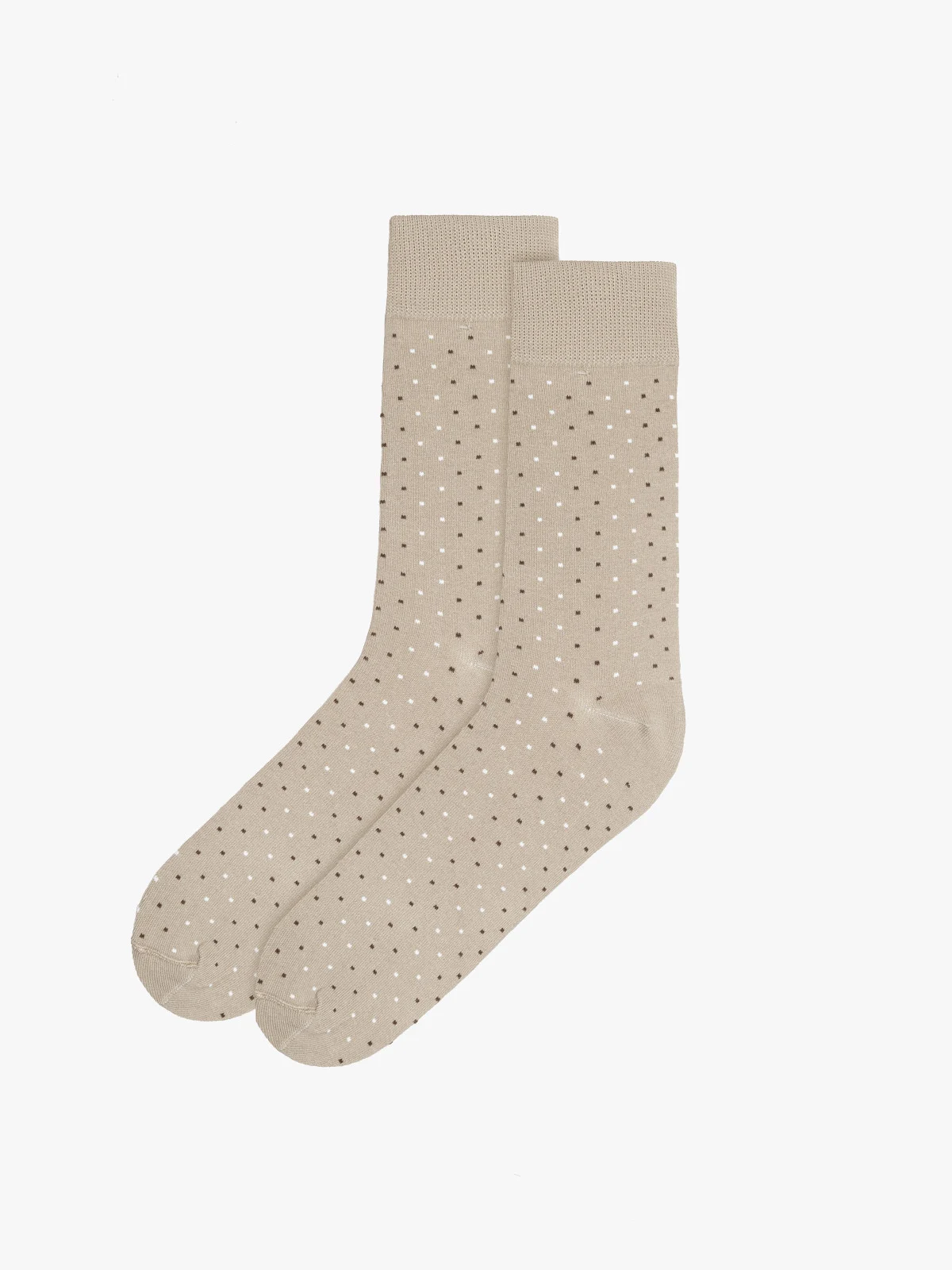 Beżowe skarpety męskie w kropki