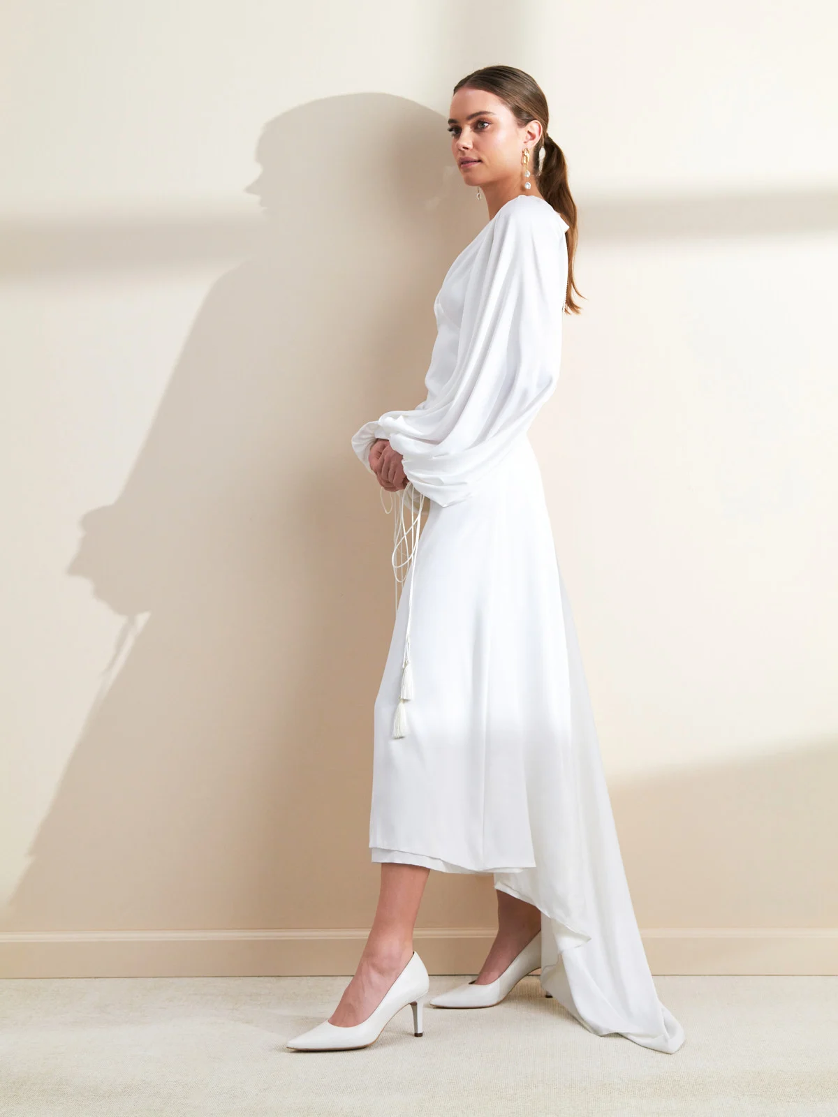 Kremowe czółenka damskie