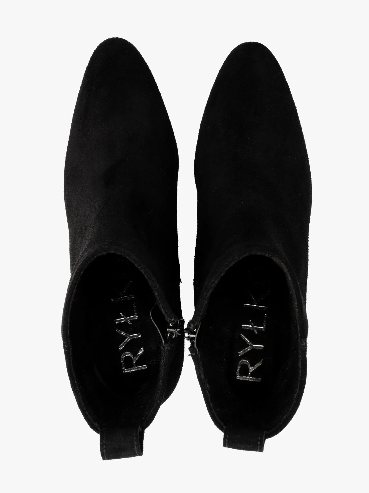 Welurowe botki damskie na słupkowym obcasie