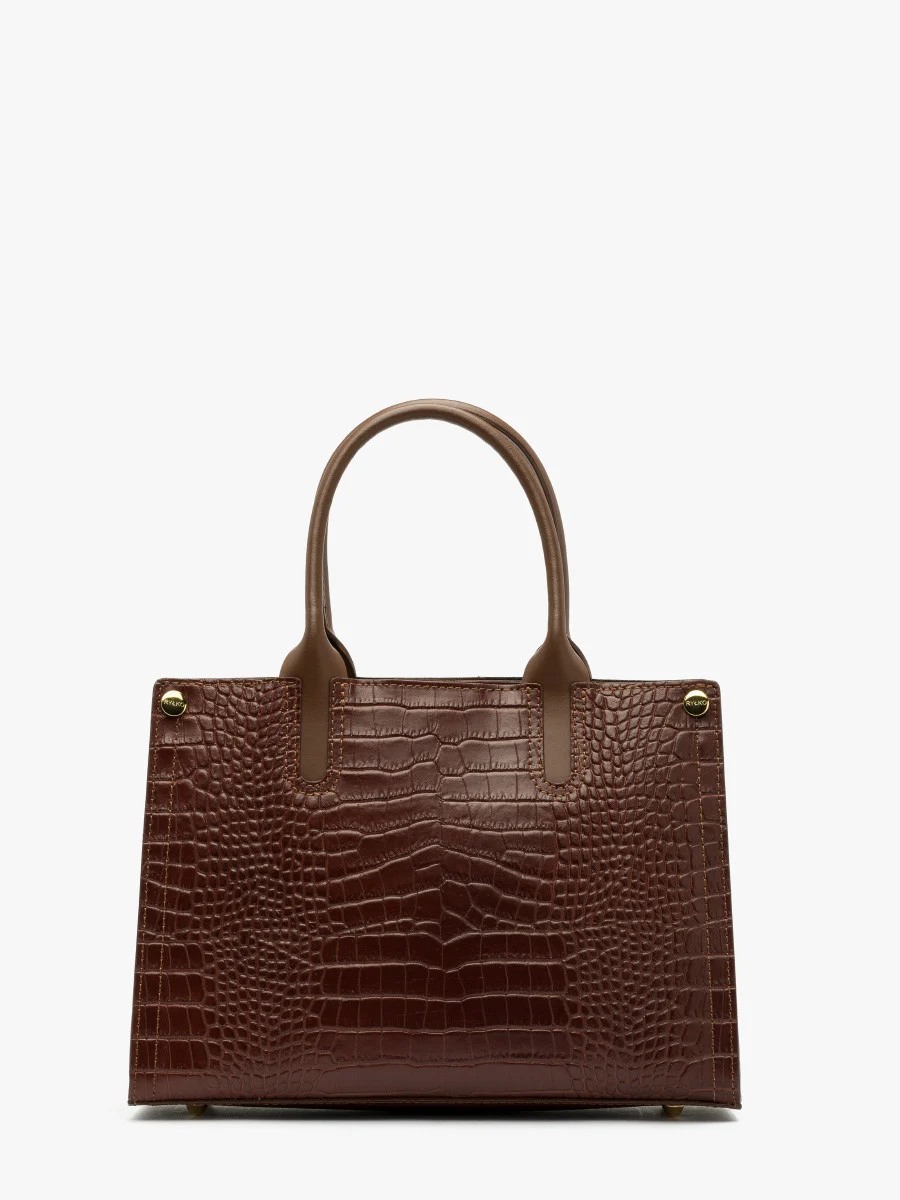 Brązowa torebka z ozdobną fakturą