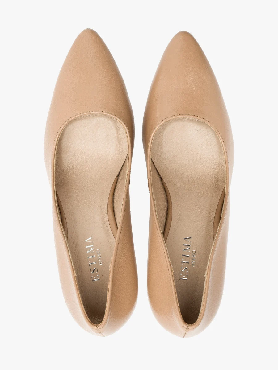 Beżowe czółenka na wysokim obcasie