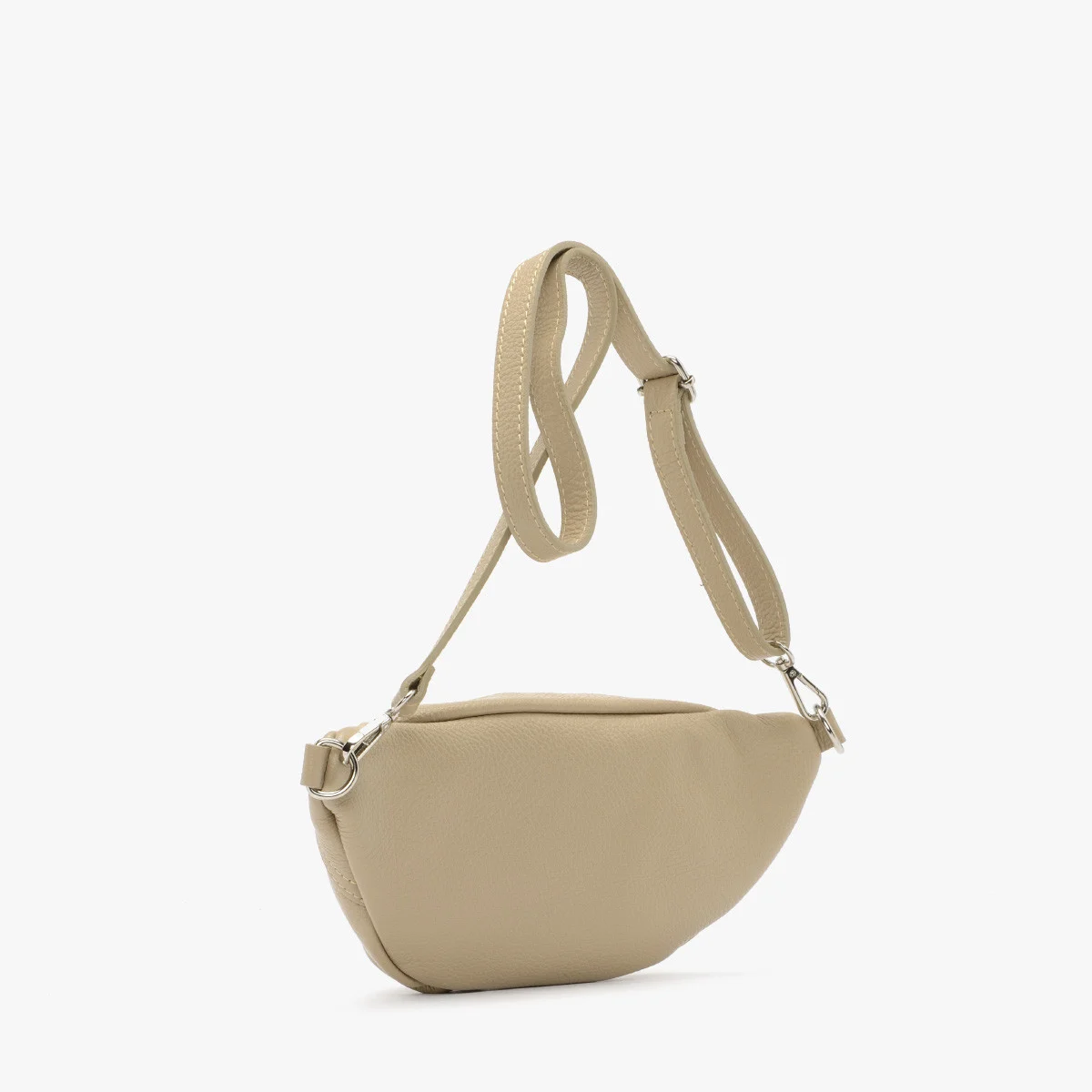 Ciemnobeżowa torebka nerka - crossbody