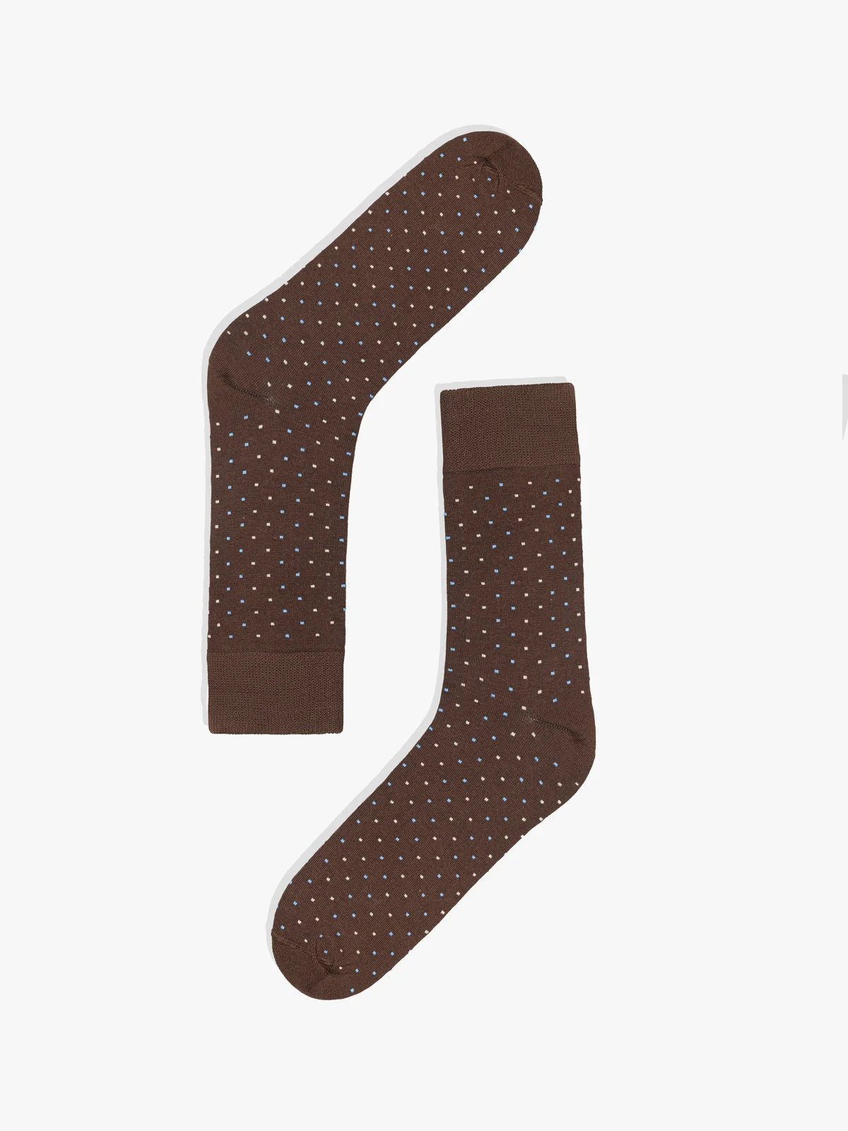 Brązowe skarpety męskie w kropki