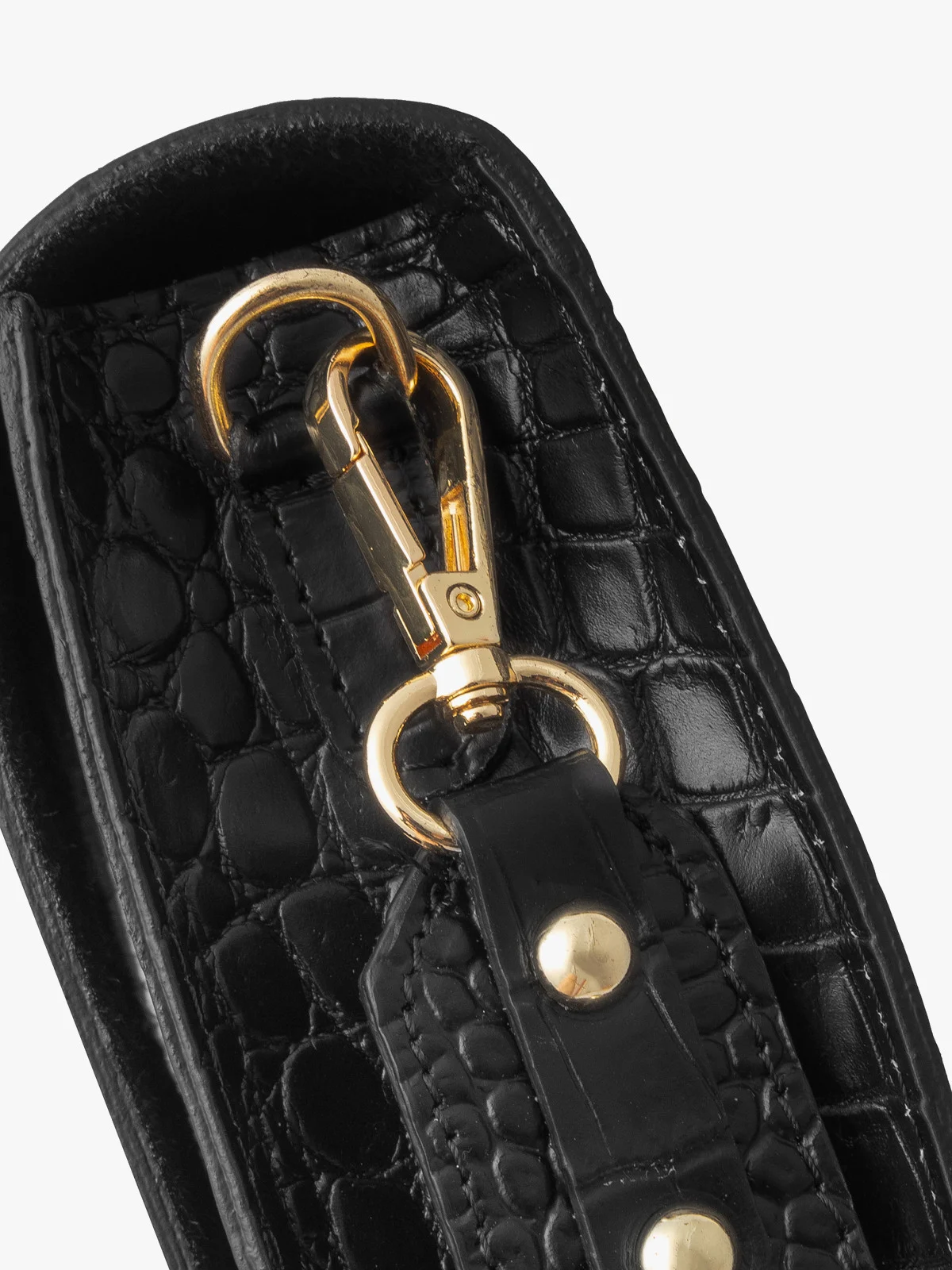 Elegancka, czarna torebka w zwierzęcy deseń