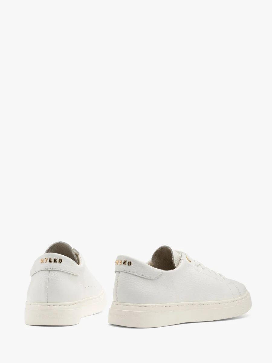 Białe półbuty sportowe ze złotymi detalami