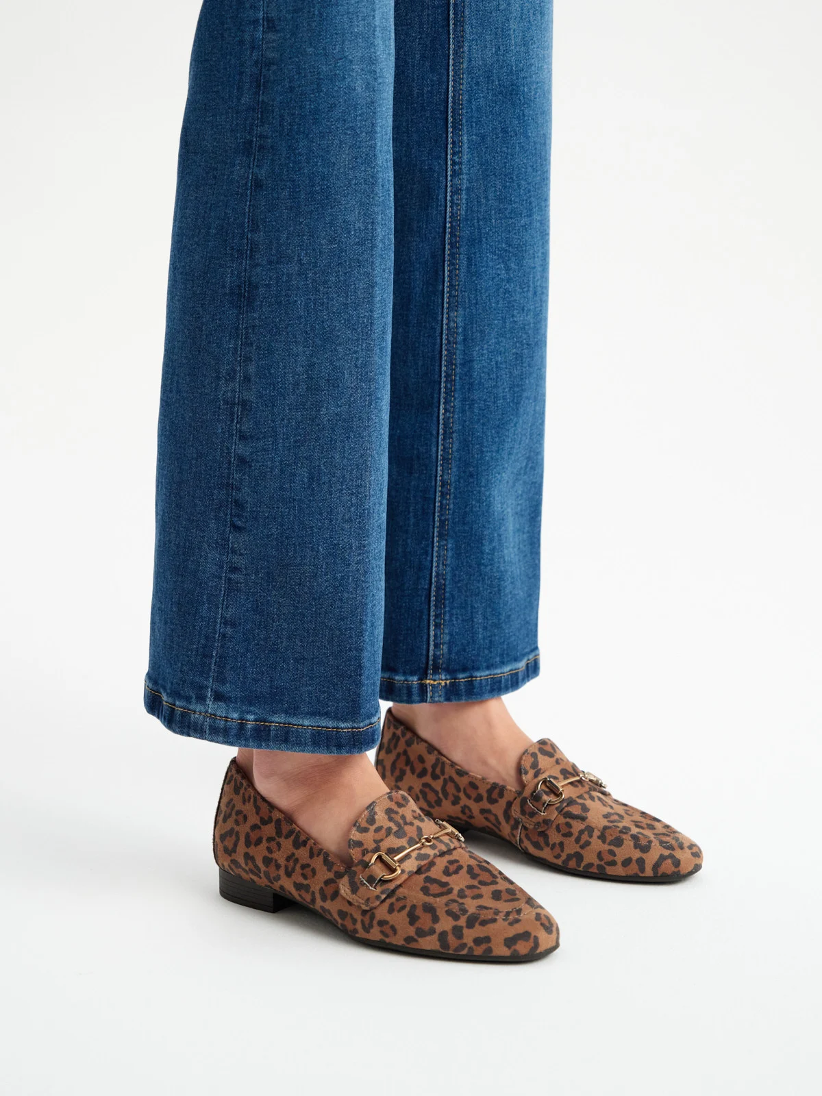 Mokasyny damskie w panterkę