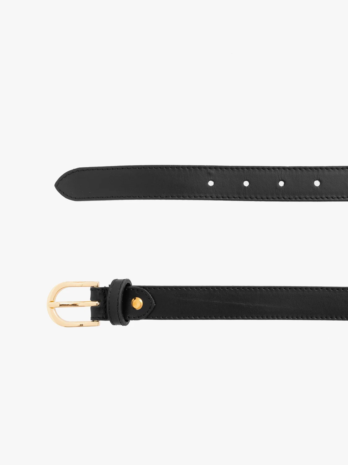 Czarny pasek ze złotą klamrą