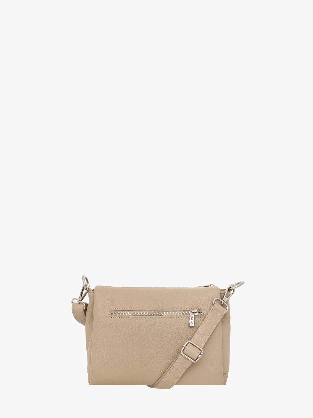 Ciemnobeżowa torebka z regulowanym paskiem