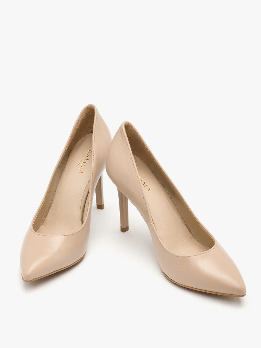 Beżowe czółenka na wysokiej szpilce