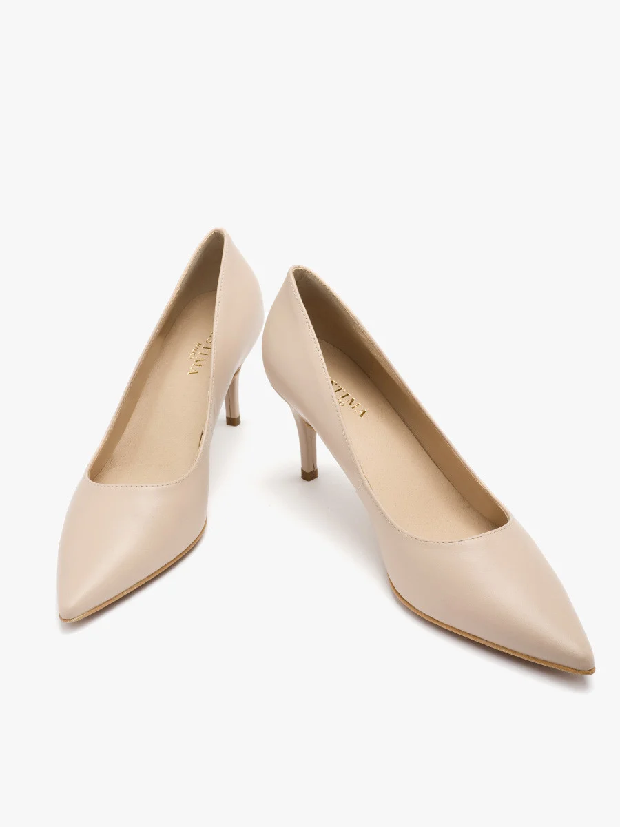 Beżowe czółenka na wysokiej szpilce