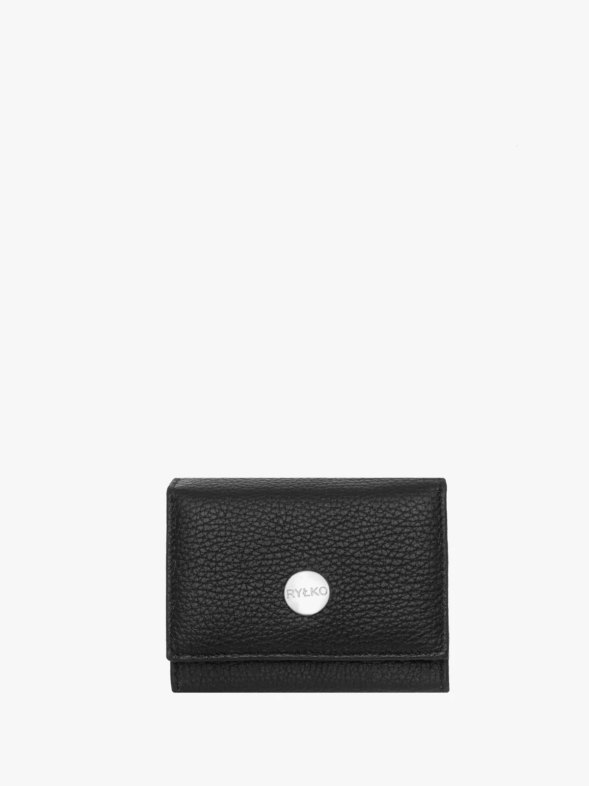 Czarny portfel damski ze srebrnymi detalami