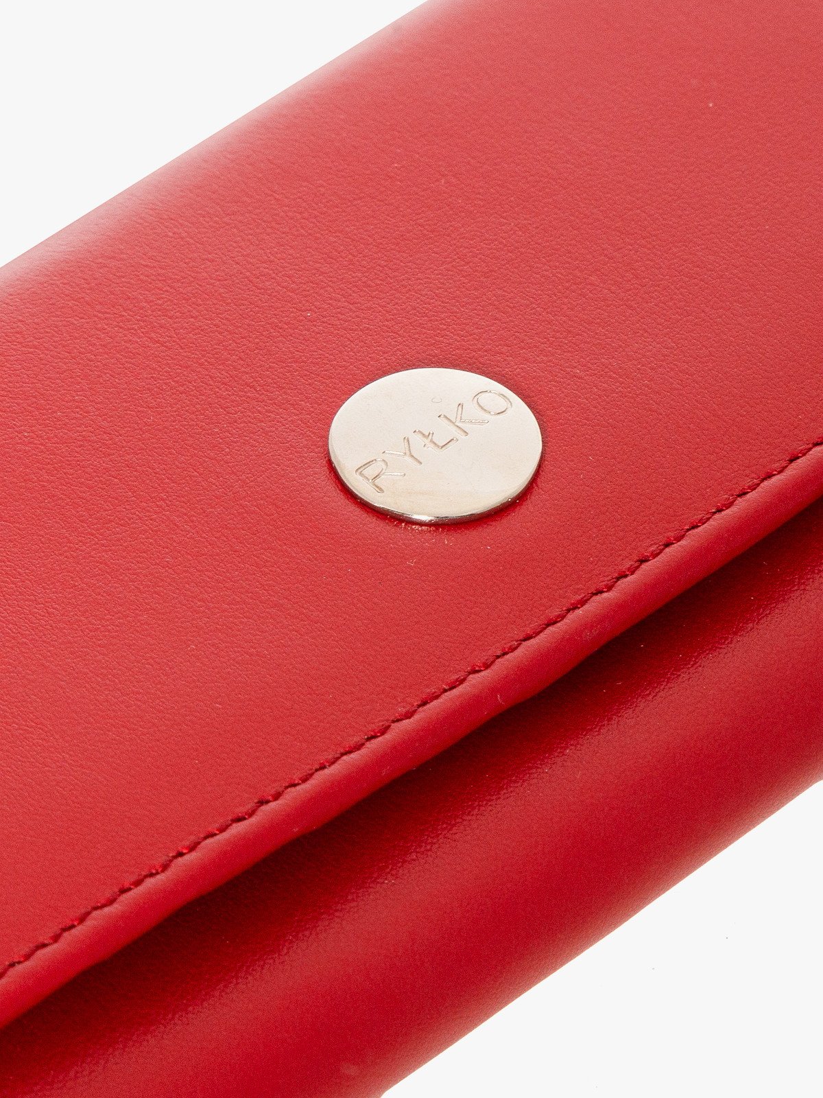 Skórzany czerwony portfel damski