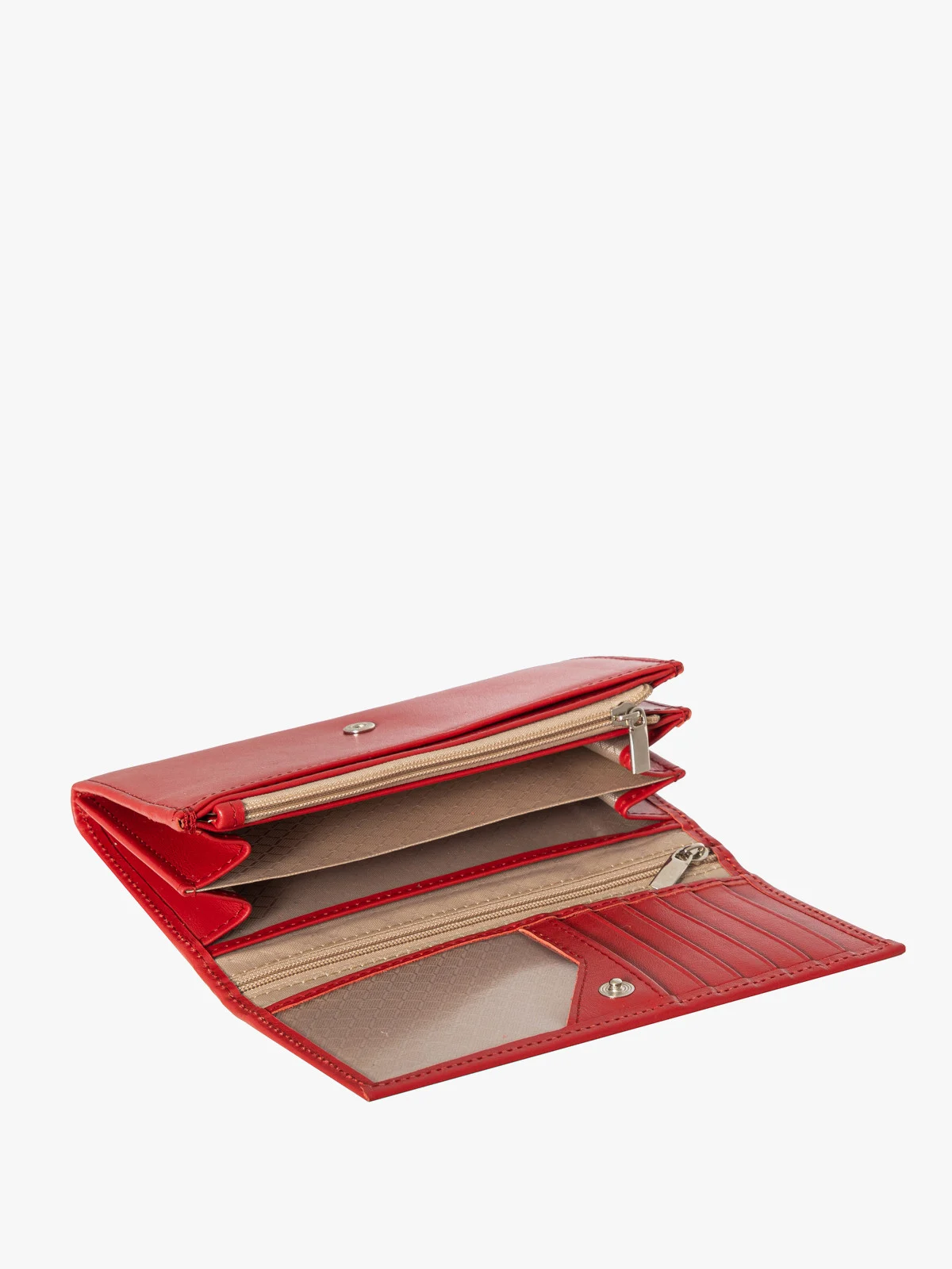 Skórzany czerwony portfel damski