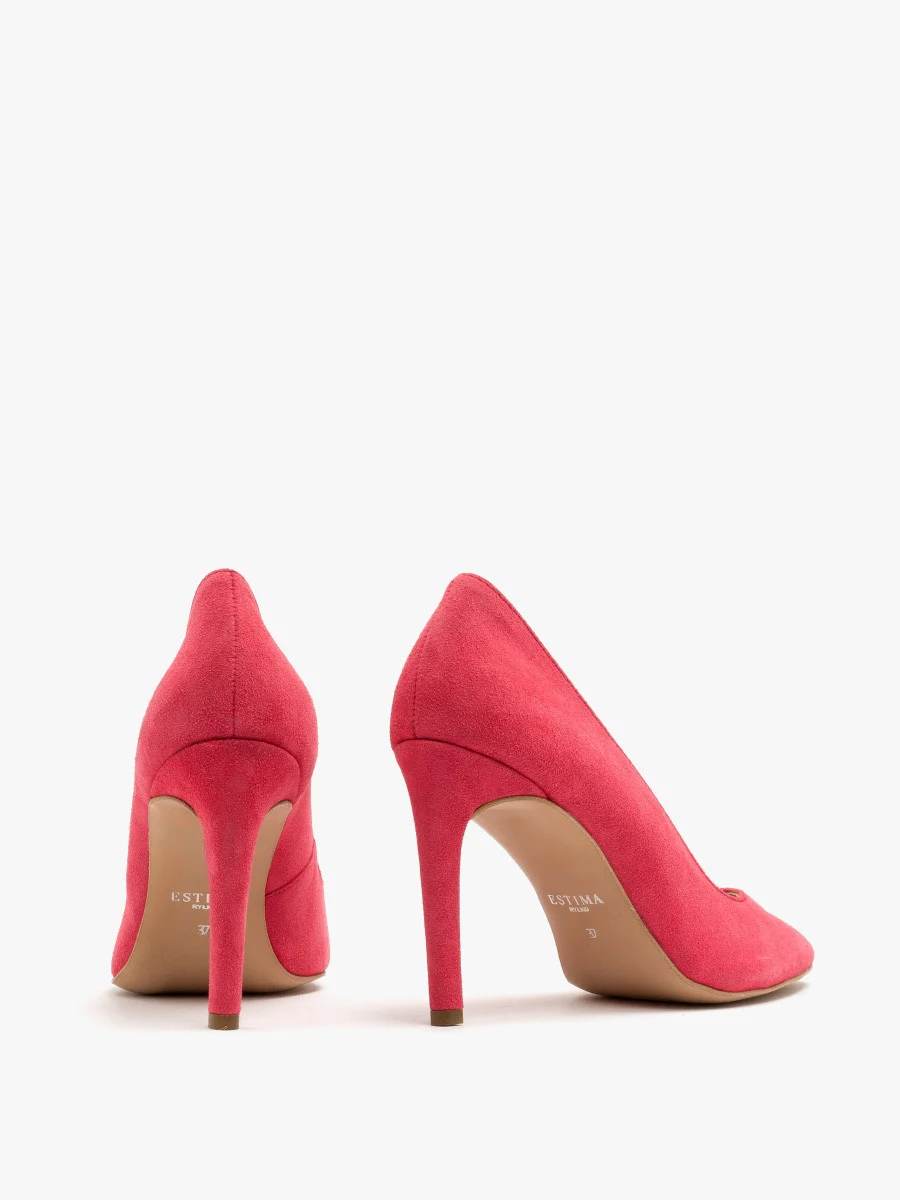 Różowe czółenka z ozdobny dekoltem