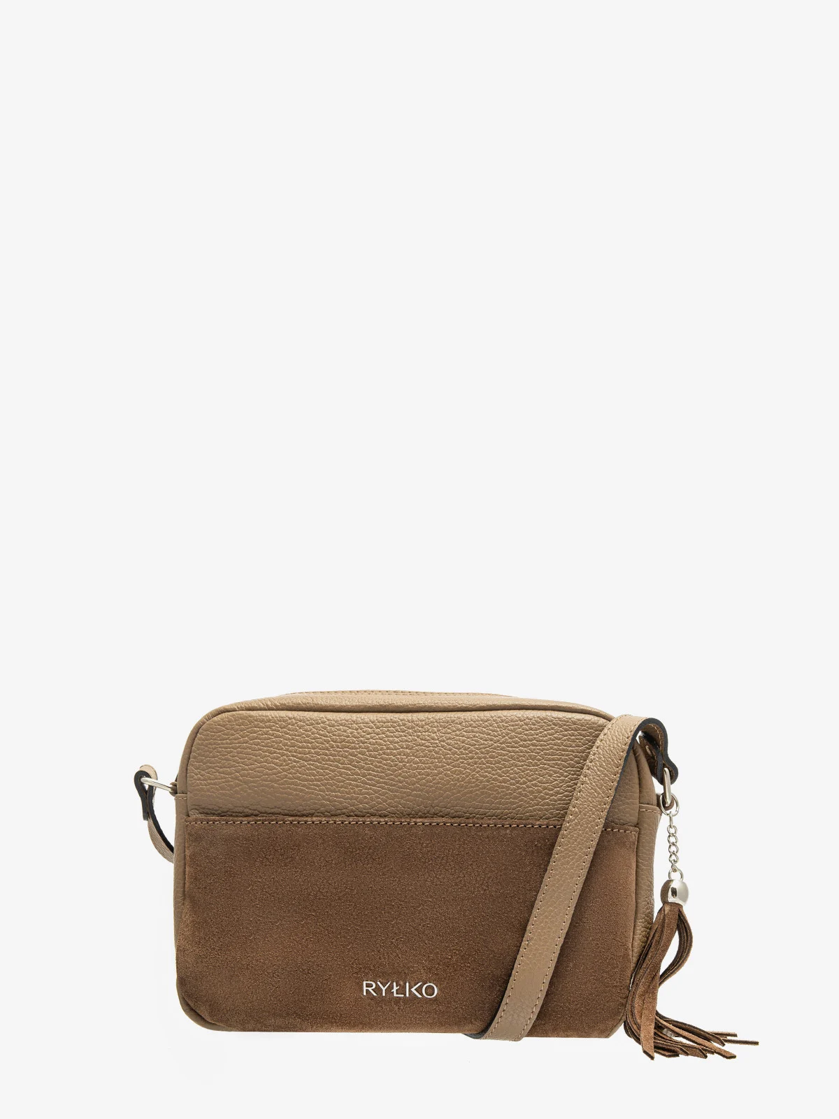 Brązowa torebka z ozdobnym frędzlem