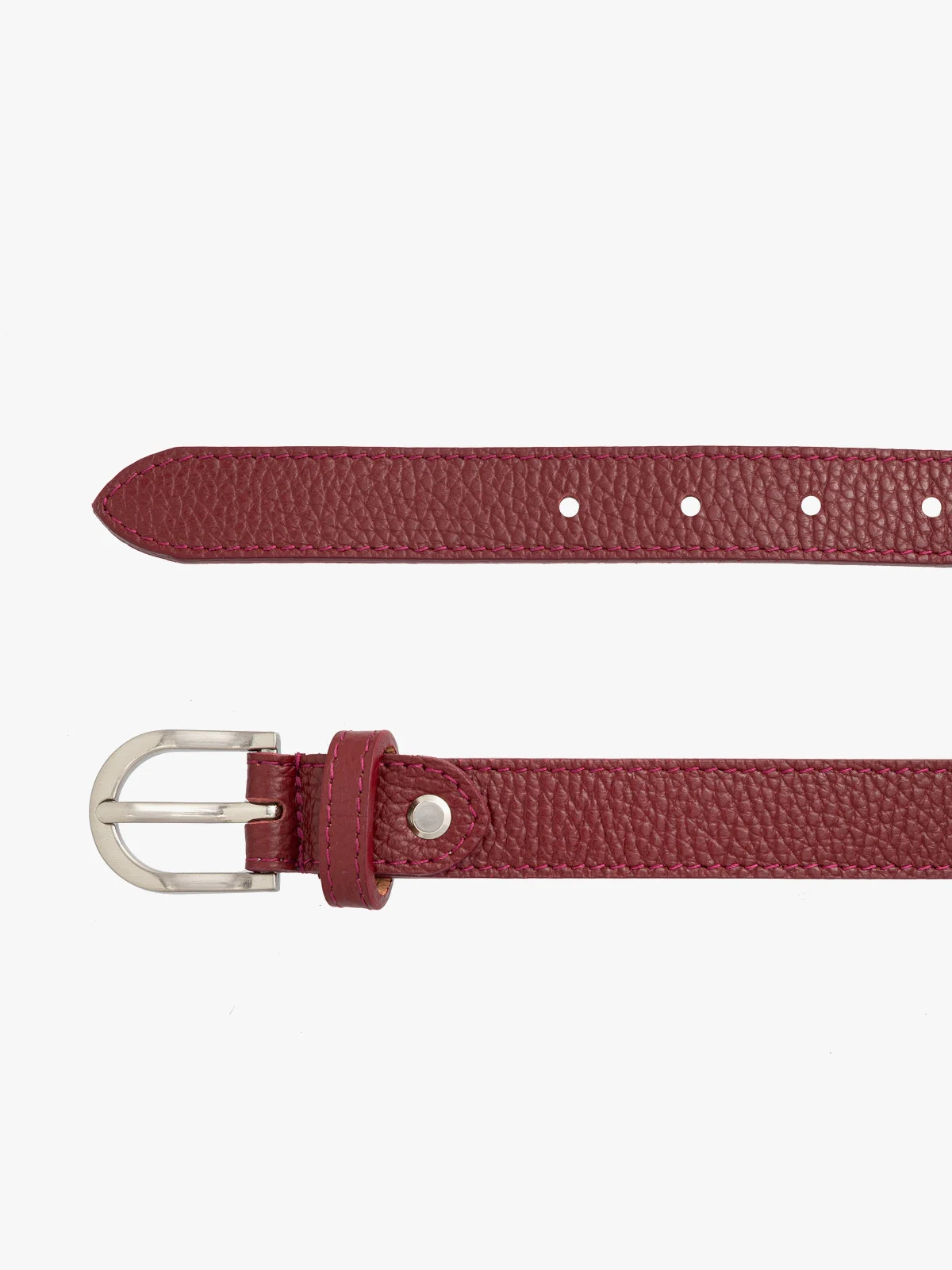 Bordowy pasek skórzany damski