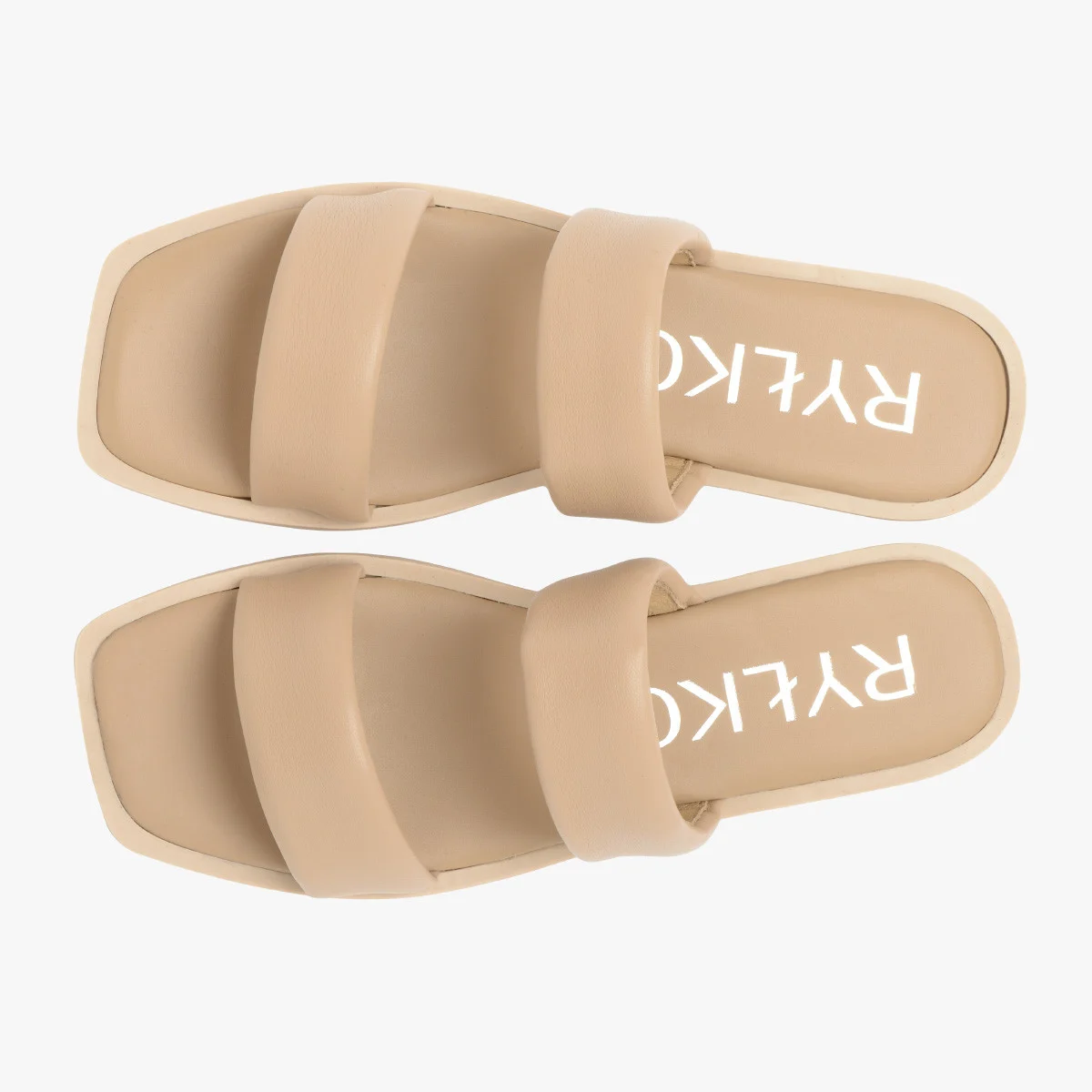 Beżowe klapki z elastyczną cholewką