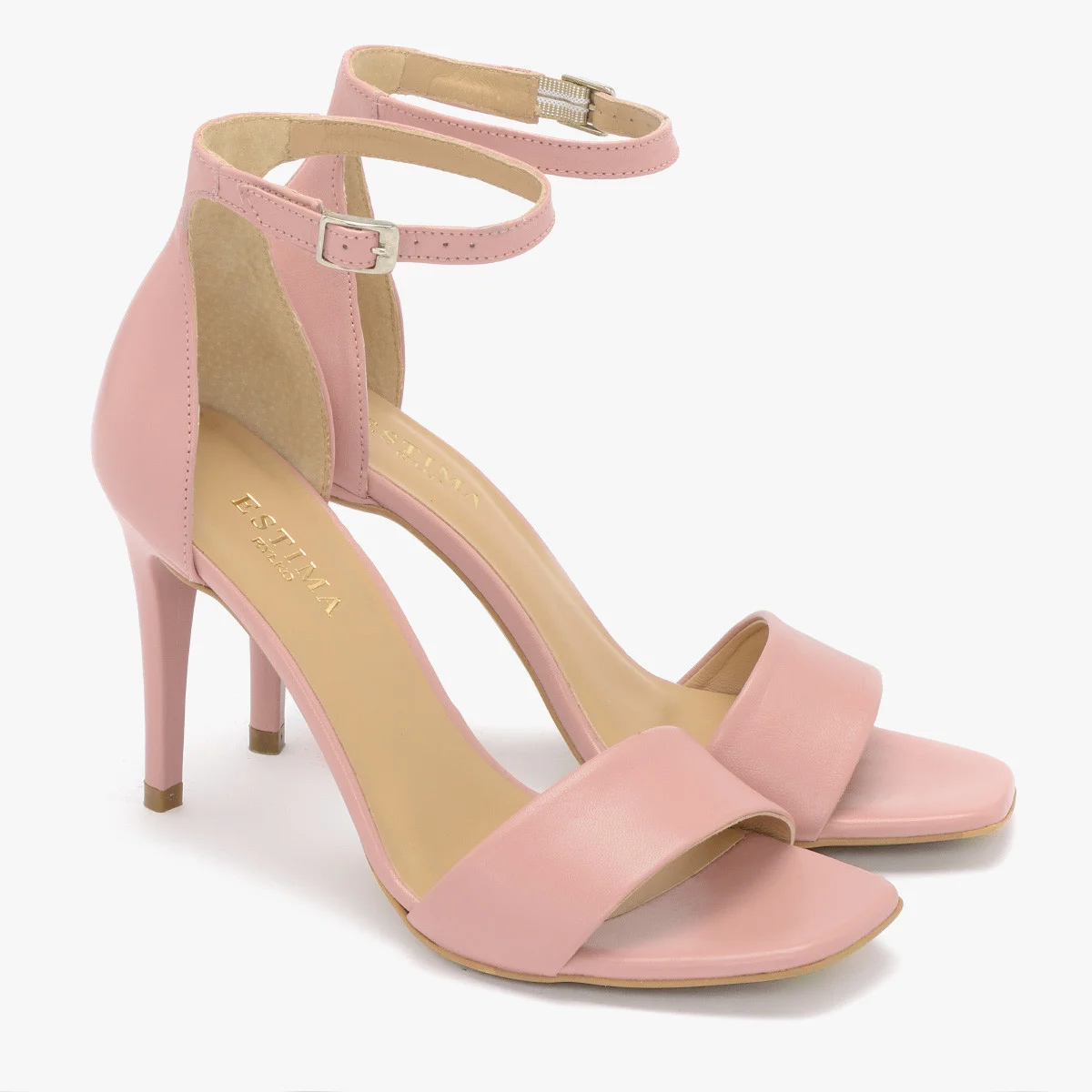 Różowe sandały na szpilce