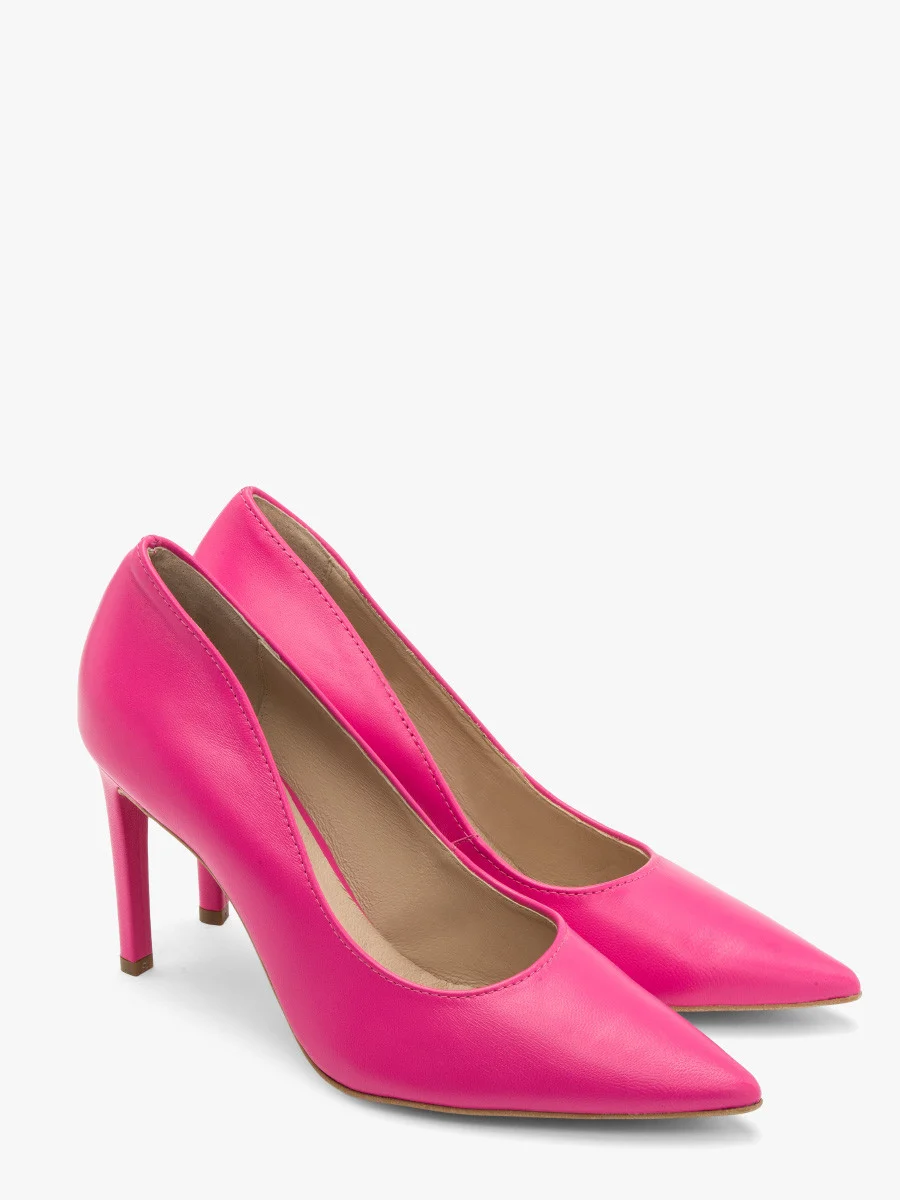Czółenka na wysokim obcasie w kolorze fuksji