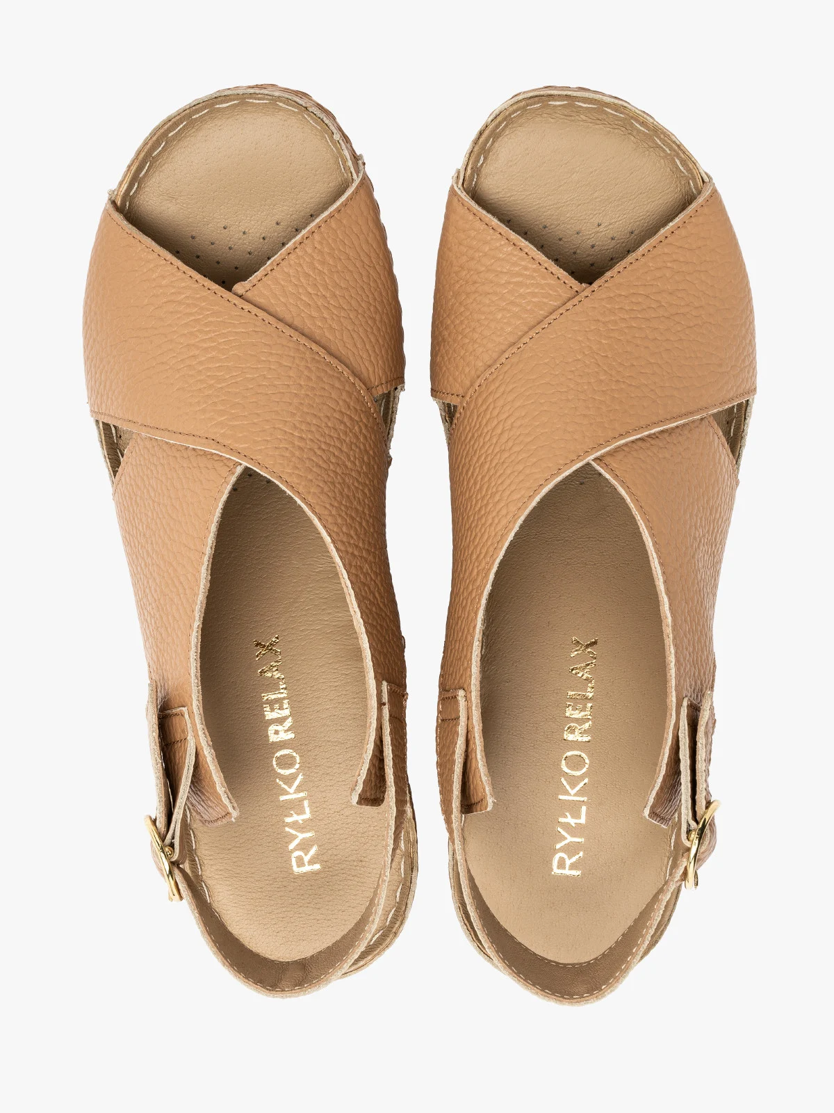 Ciemnobeżowe sandały na platformie