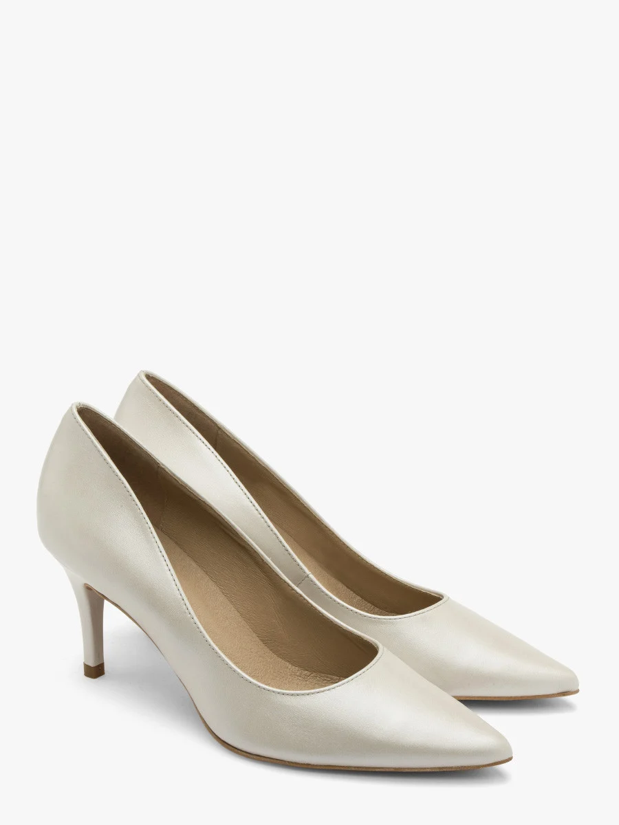 Perłowe czółenka damskie