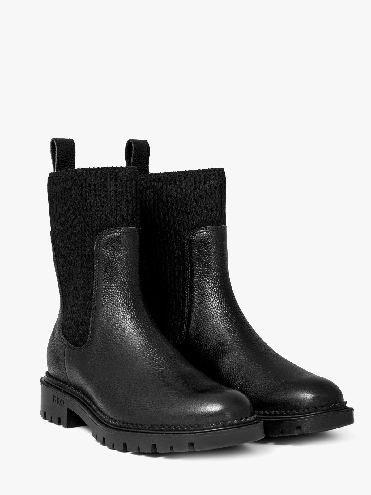 Czarne sztyblety damskie z elastyczną tkaniną