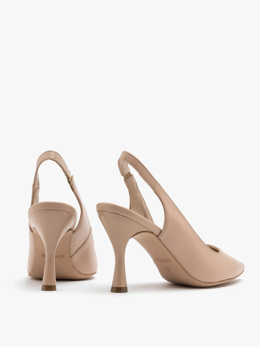 Beżowe czółenka z otwartą piętą