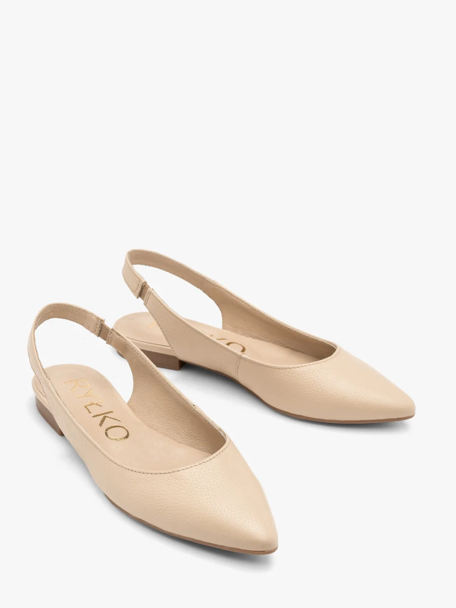Beżowe baleriny z odkrytą piętą