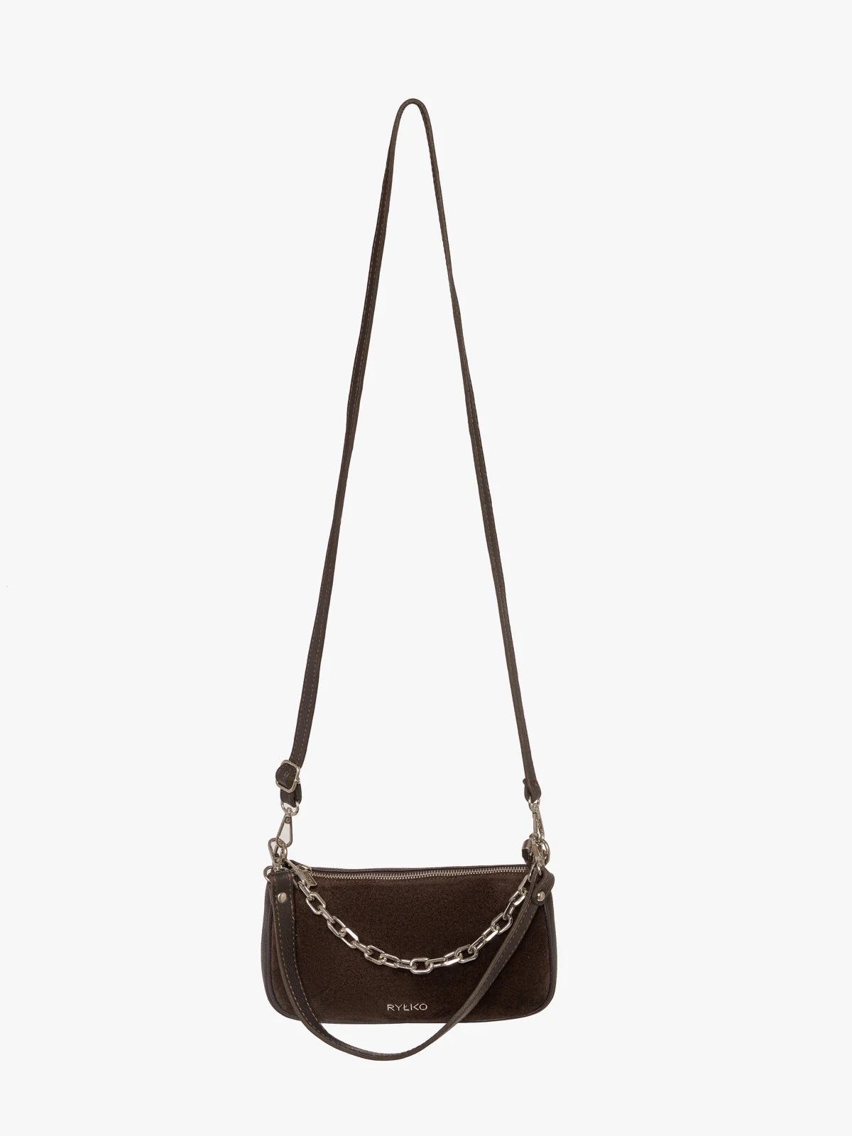 Brązowa torebka z ozdobnym łańcuchem