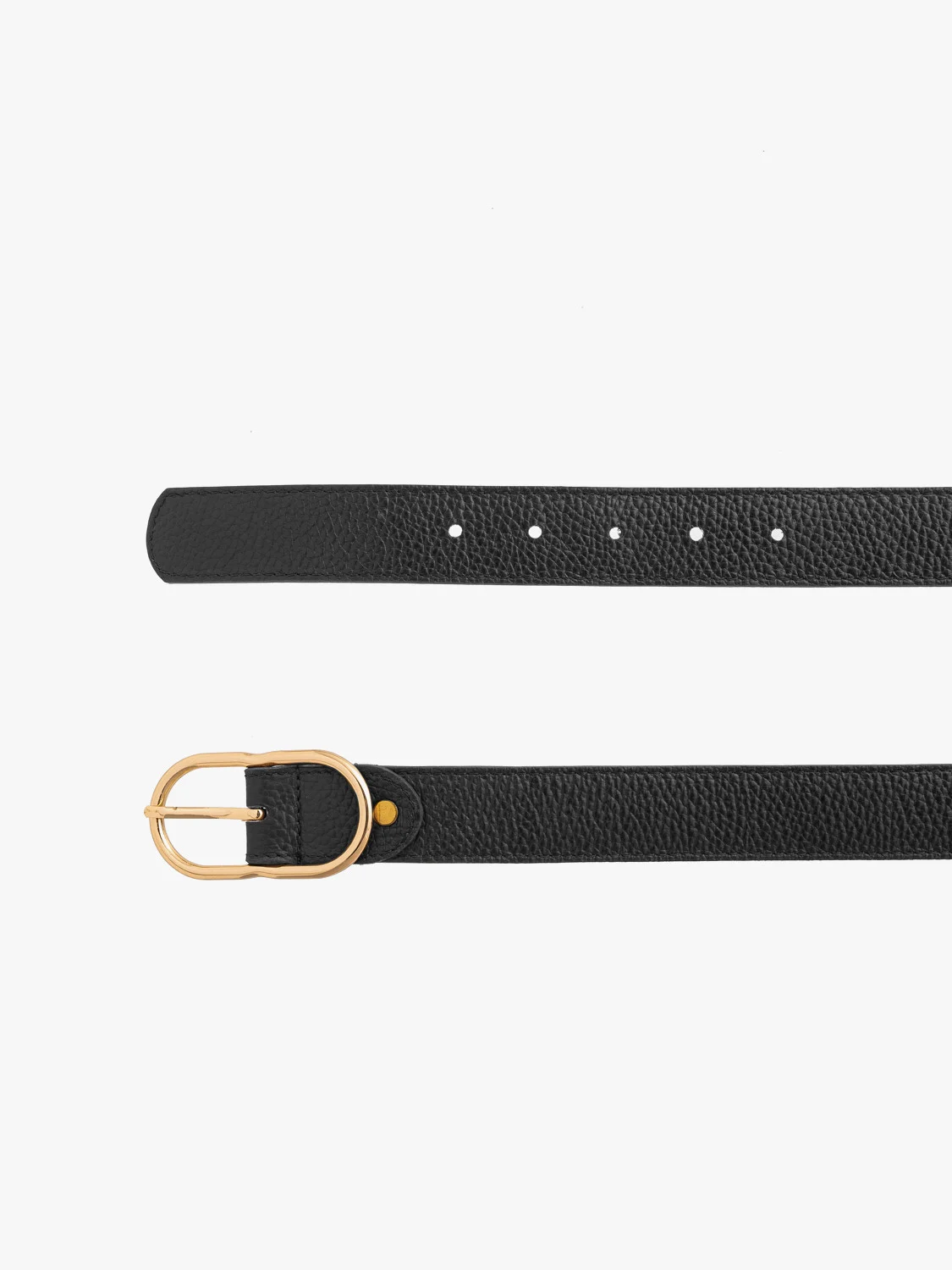 Czarny pasek damski ze złotą klamrą