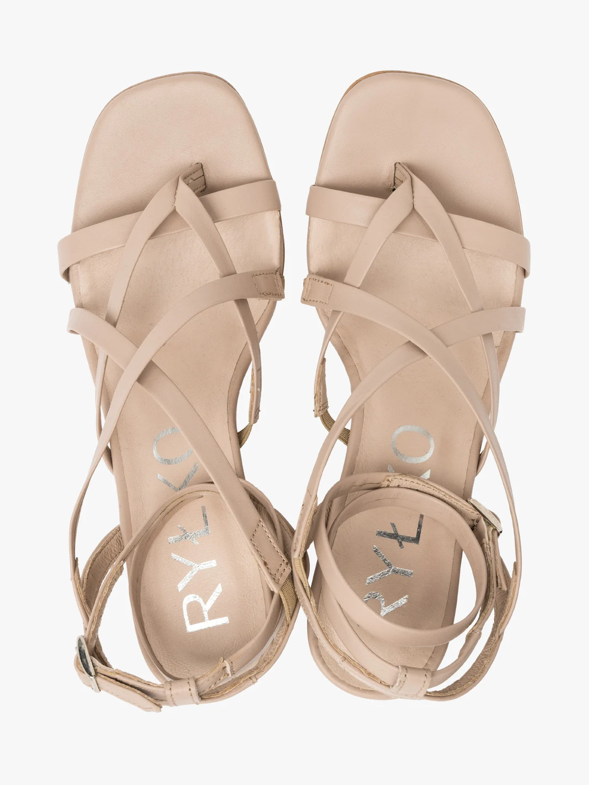 Beżowe japonki na obcasie