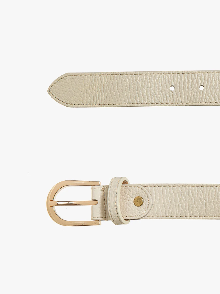 Kremowy pasek damski