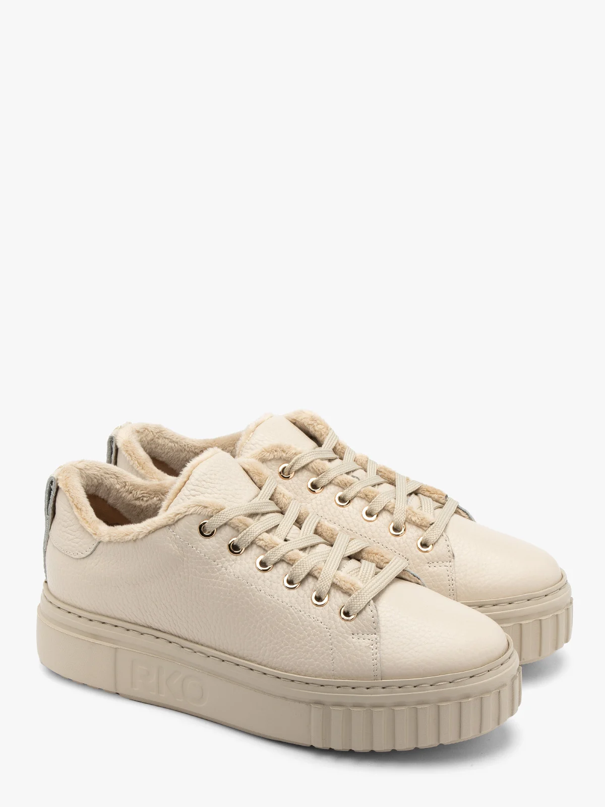 Ocieplane półbuty sportowe w beżowym kolorze