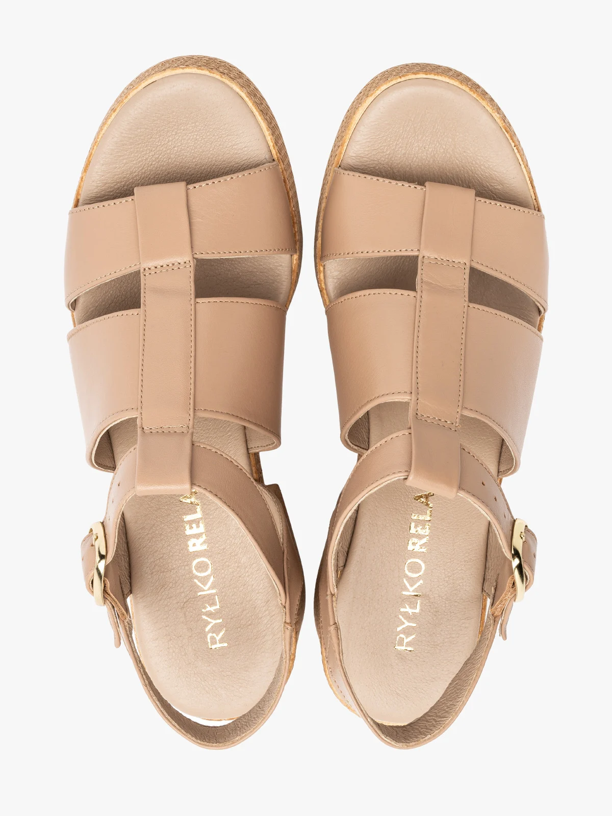 Beżowe sandały na masywnej platformie