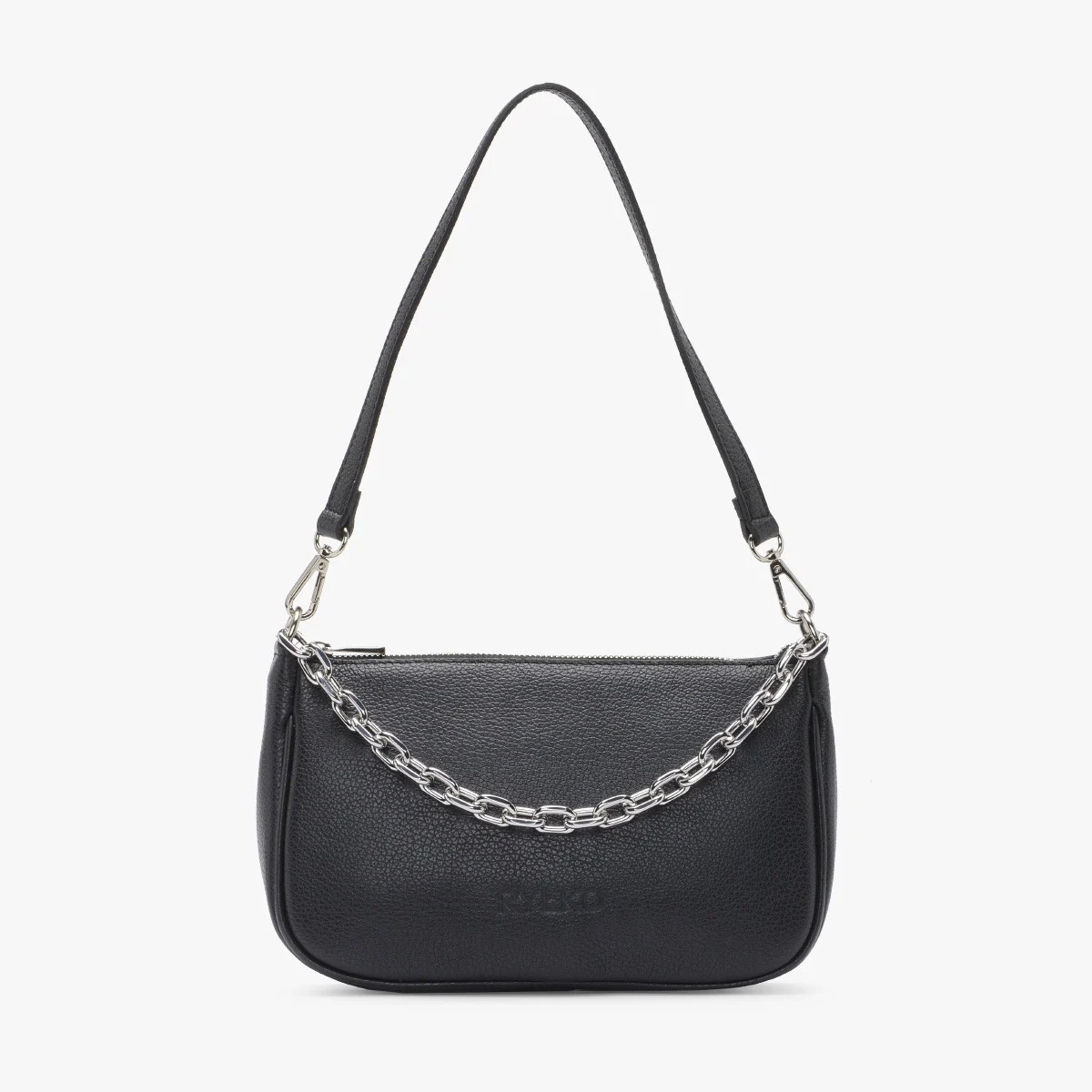 Torebka ze srebrnym łańcuchem