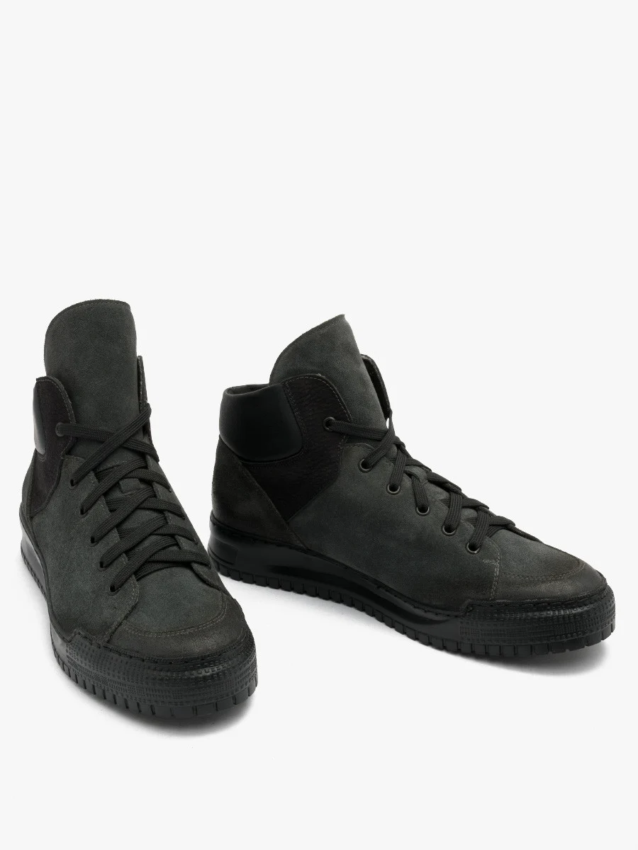 Szaro czarny trzewik męski