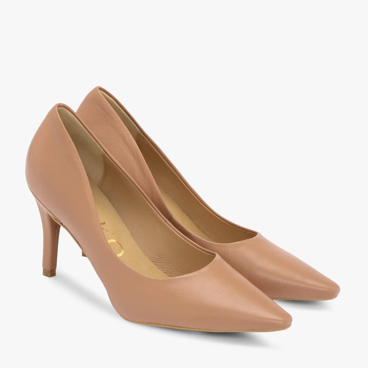 Różowobeżowe czółenka wysokie