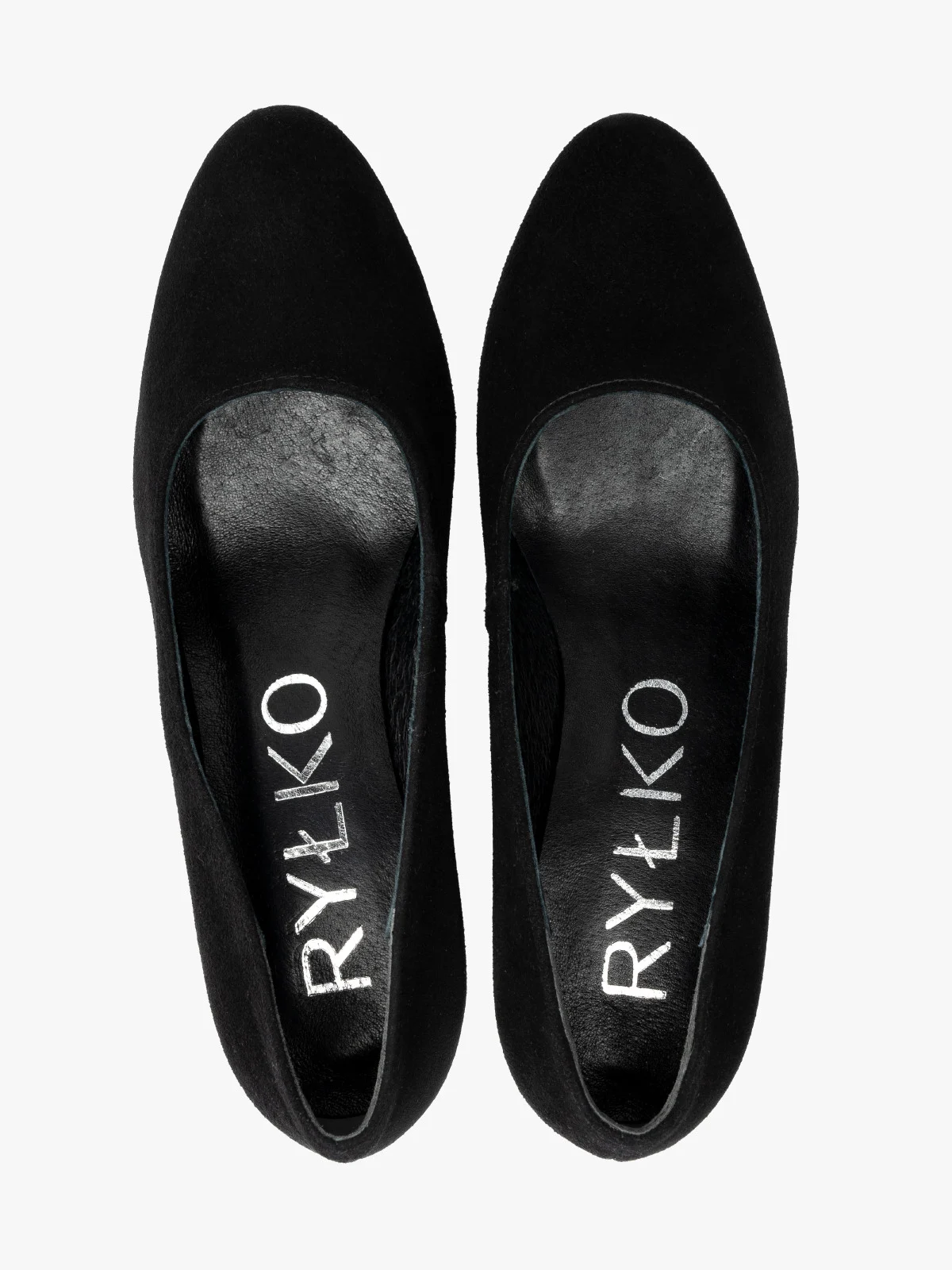 Czarne, welurowe czółenka damskie