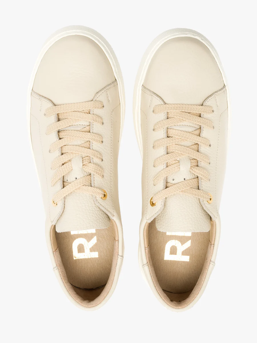 Kremowe półbuty sportowe ze złotymi detalami