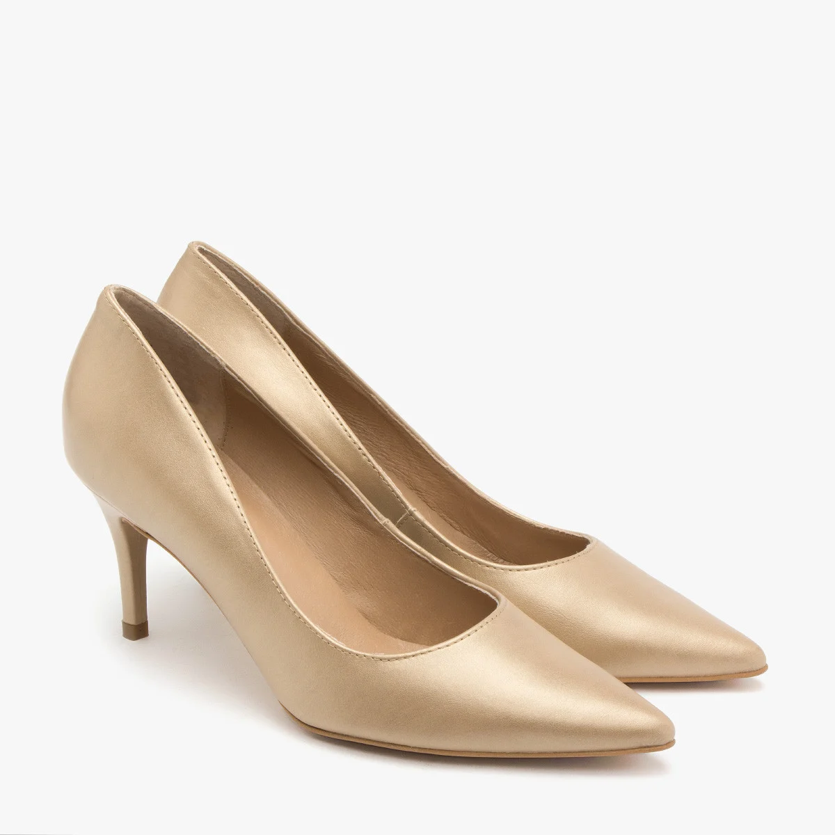 Platynowe skórzane czółenka