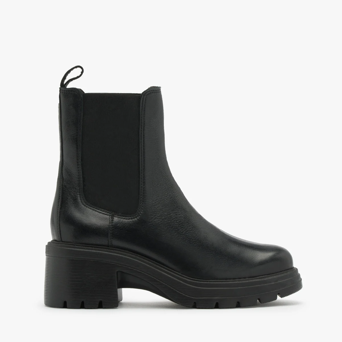 Czarne sztyblety damskie z gumą na cholewce