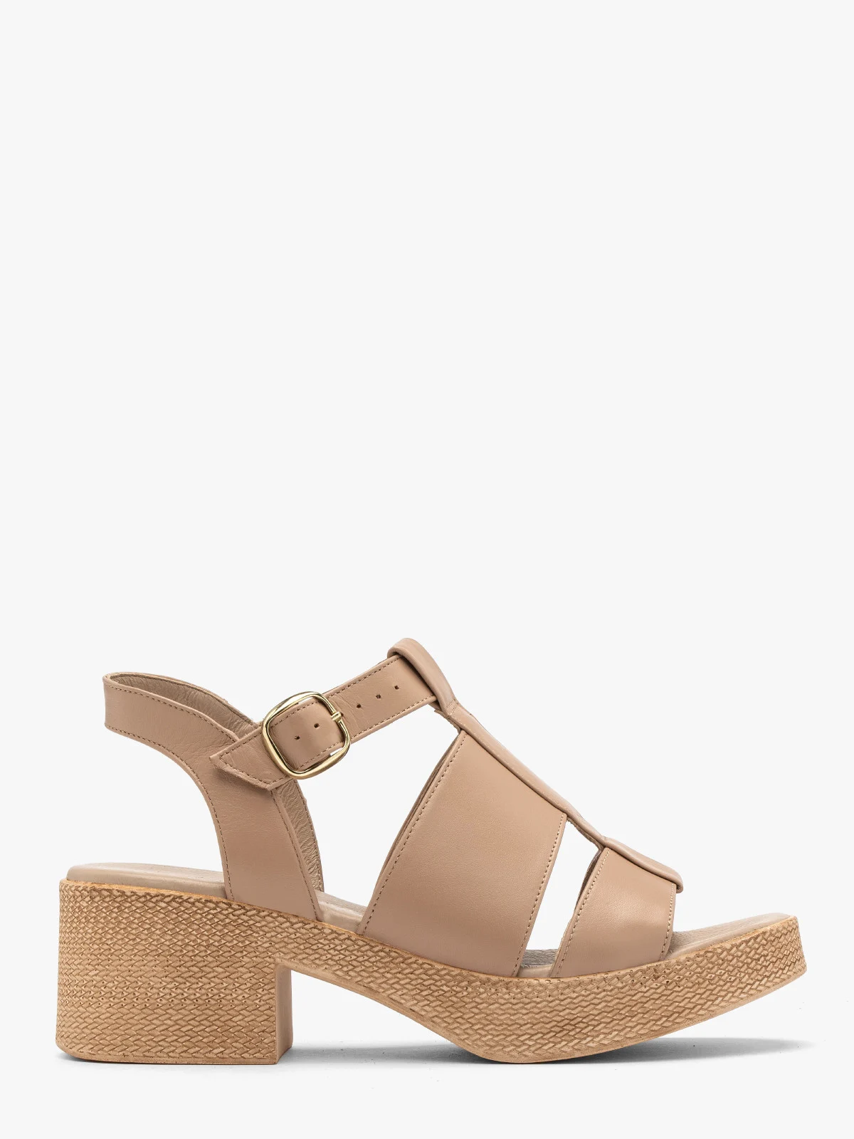 Beżowe sandały na masywnej platformie