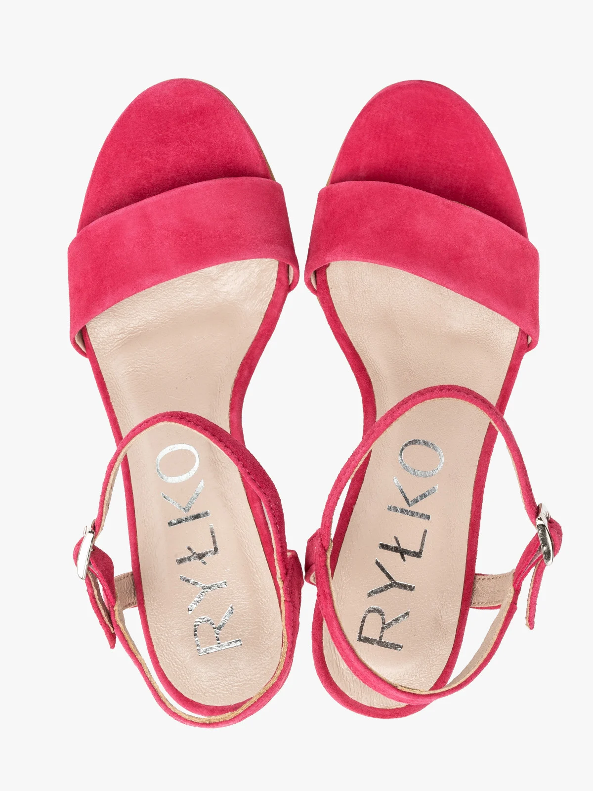 Sandały w kolorze fuksji na szpilce