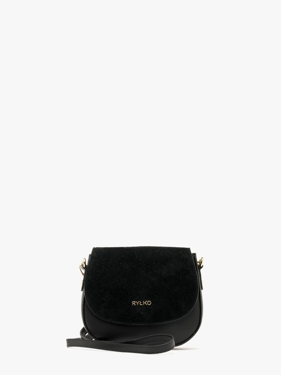 Mała, czarna torebka ze złotymi dodatkami