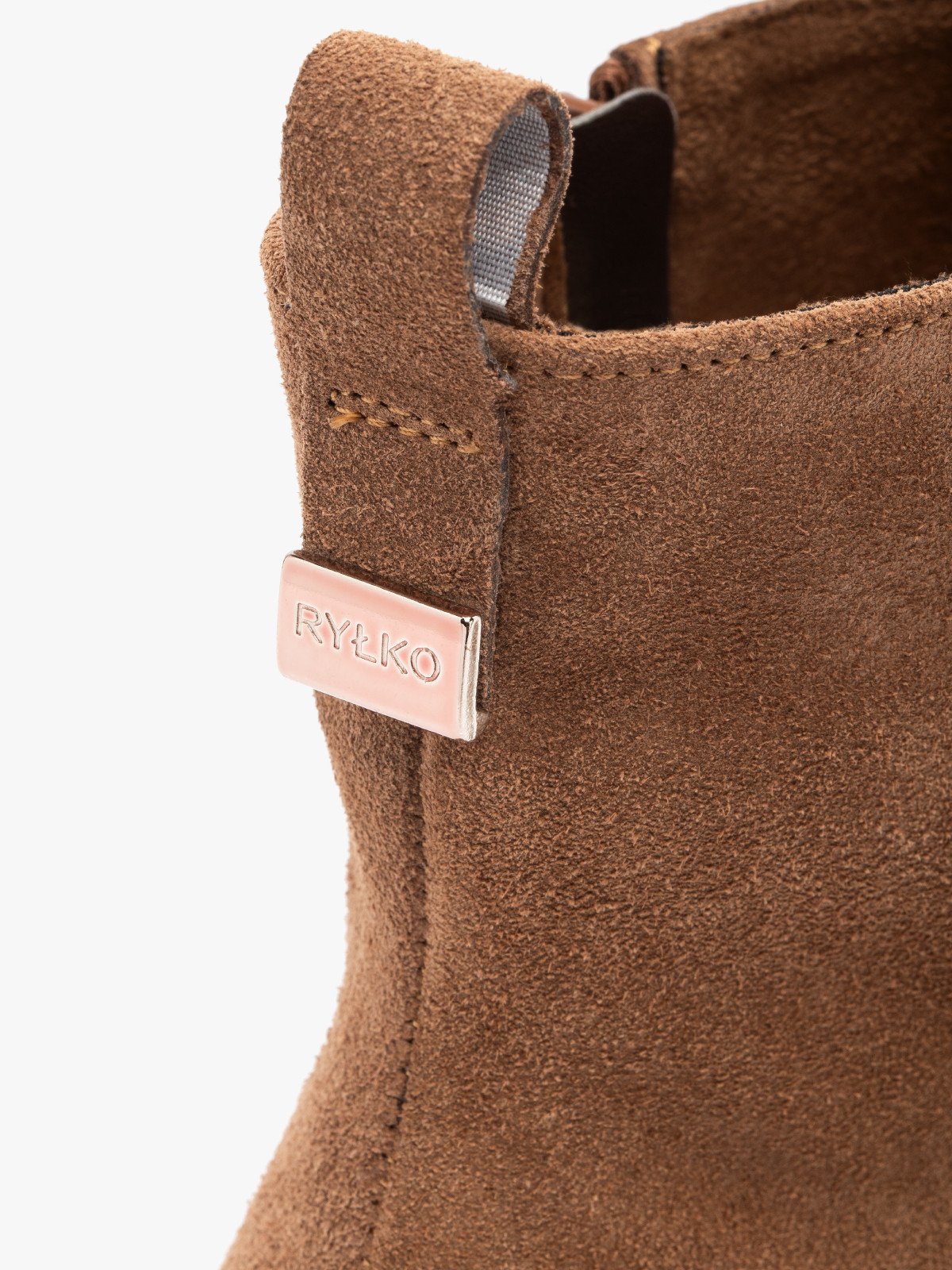 Rude botki damskie z cholewką o prostym kroju