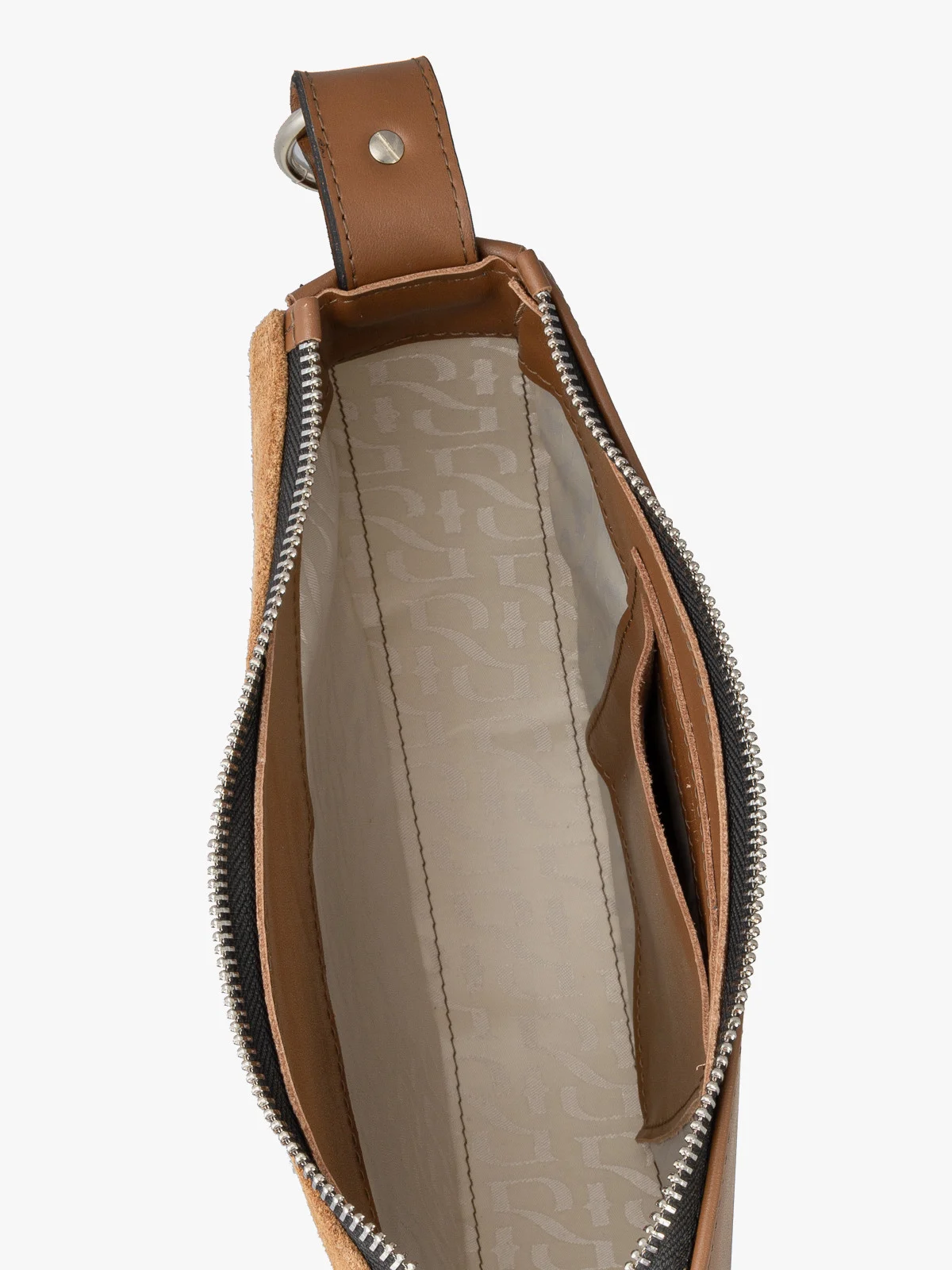 Mała ruda torebka na pasku z taśmy