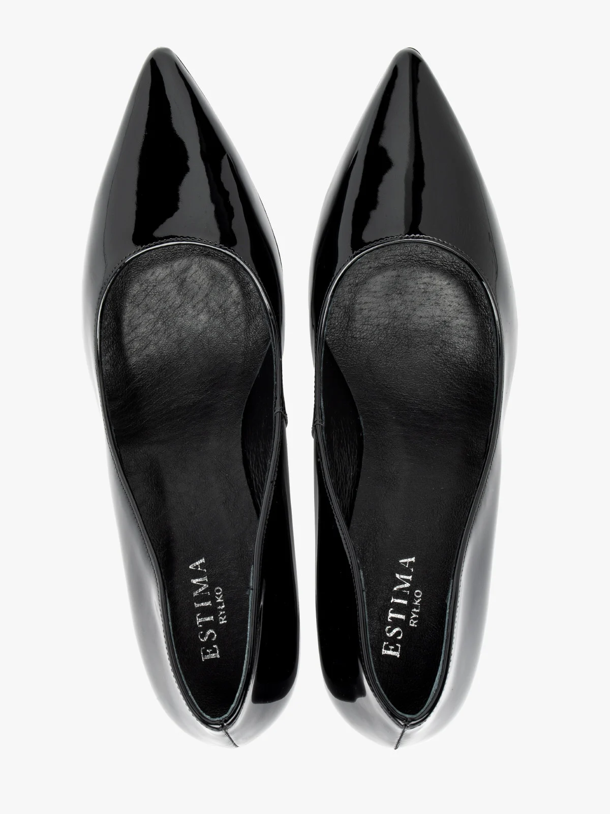 Czarne lakierowane czółenka na szpilce